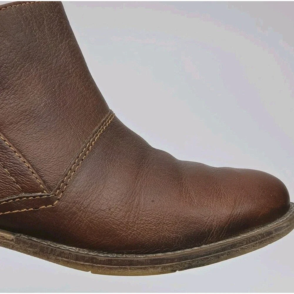 Josef Seibel Boot Leather Ankle Bootie Brown Zip Women Sz 8-8.5 39 Low 1